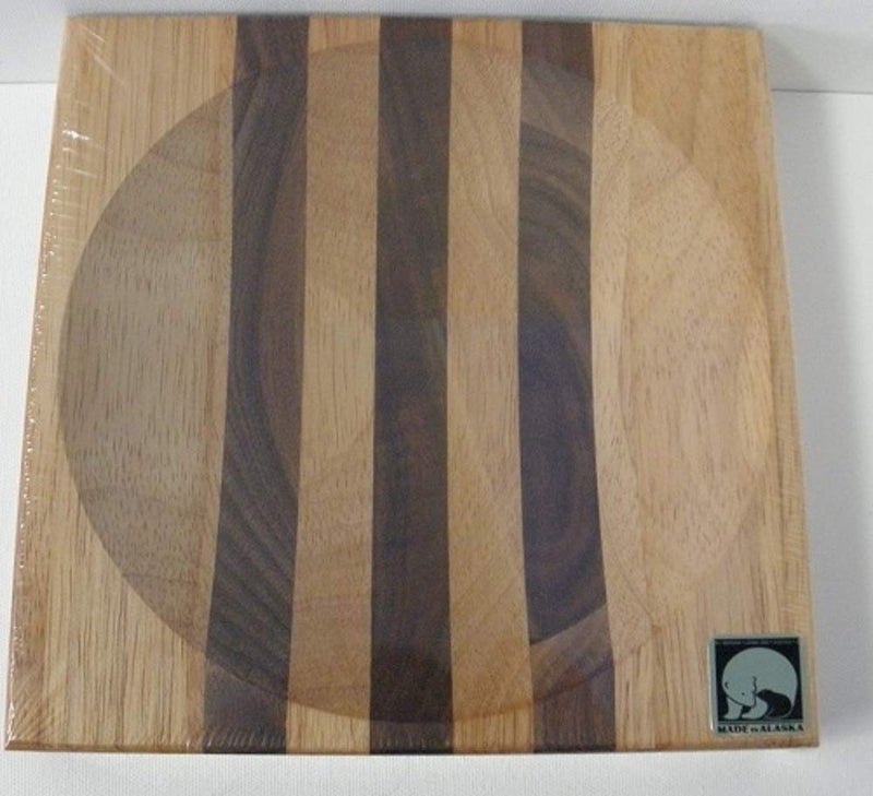 The ULU Factory Ulu Factory Alaska Ulu Birch Walnut Stripe Wood Chopping Bowl-board Dog Team Design Handle (1) - Image 2